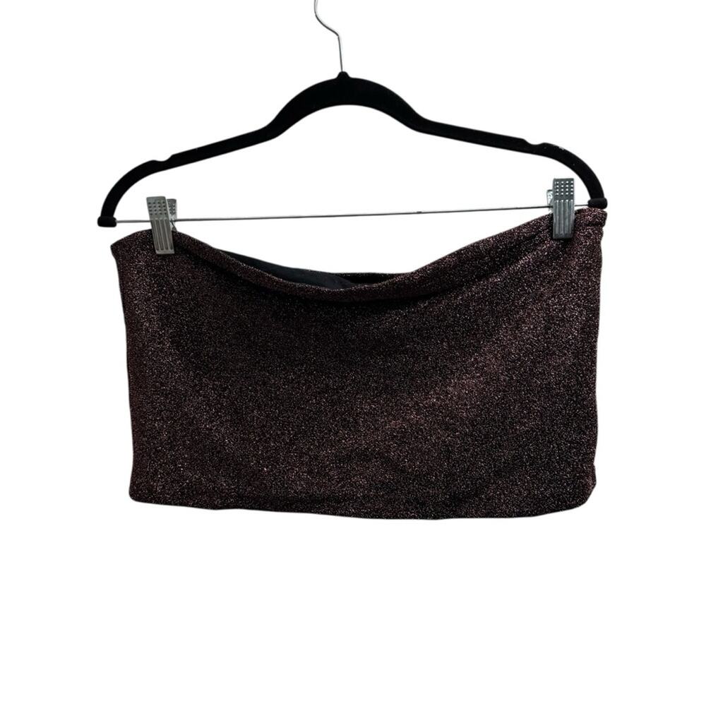 Wild Fable Red Metallic Shimmer Tube Top